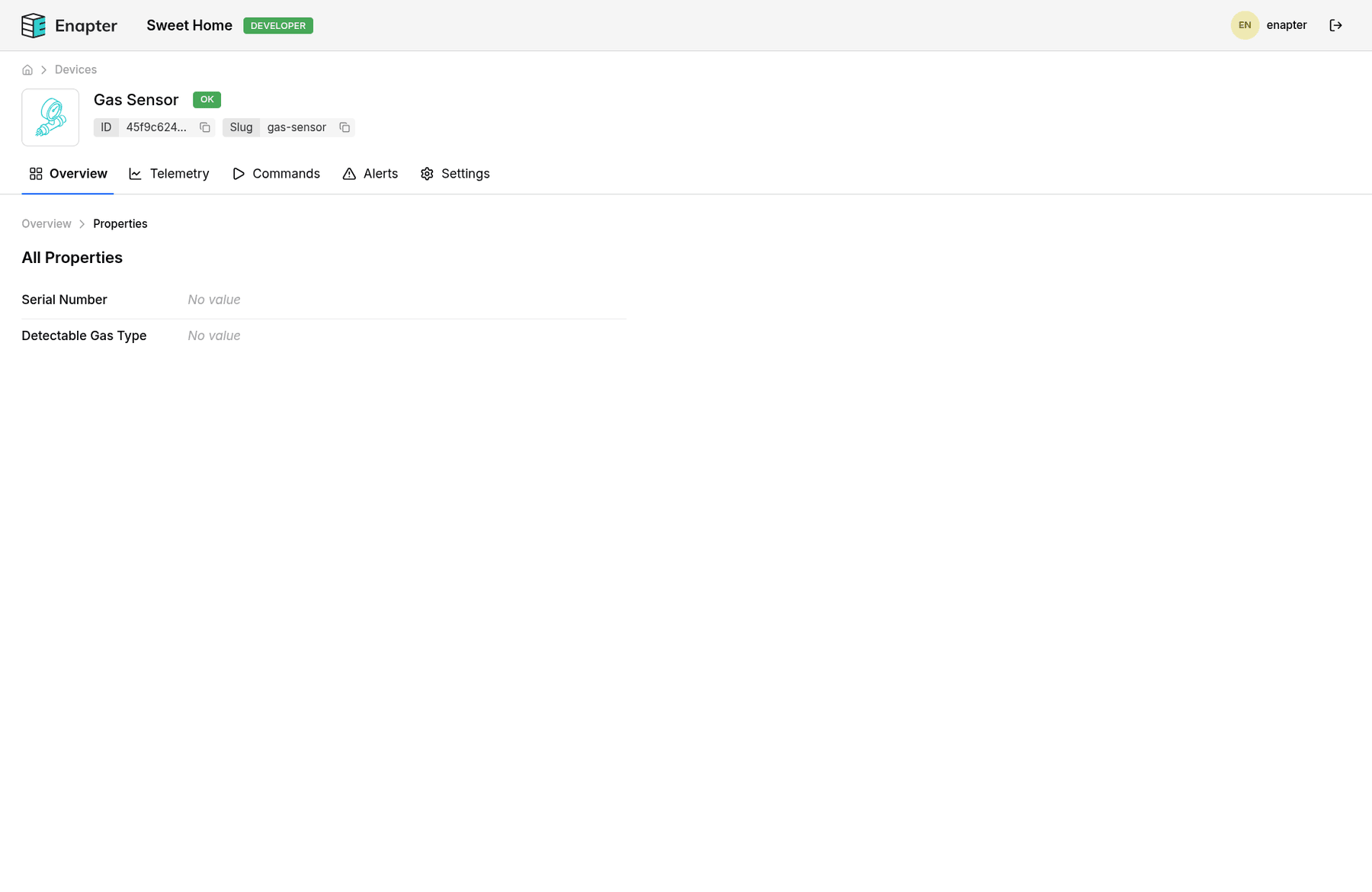Empty device properties